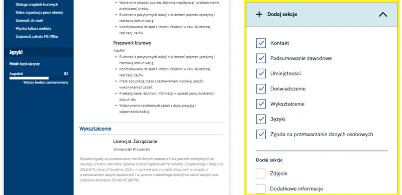 w jakim programie napisać cv