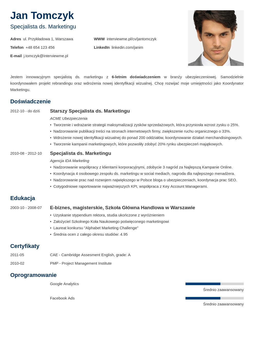 Szablon CV Minimo