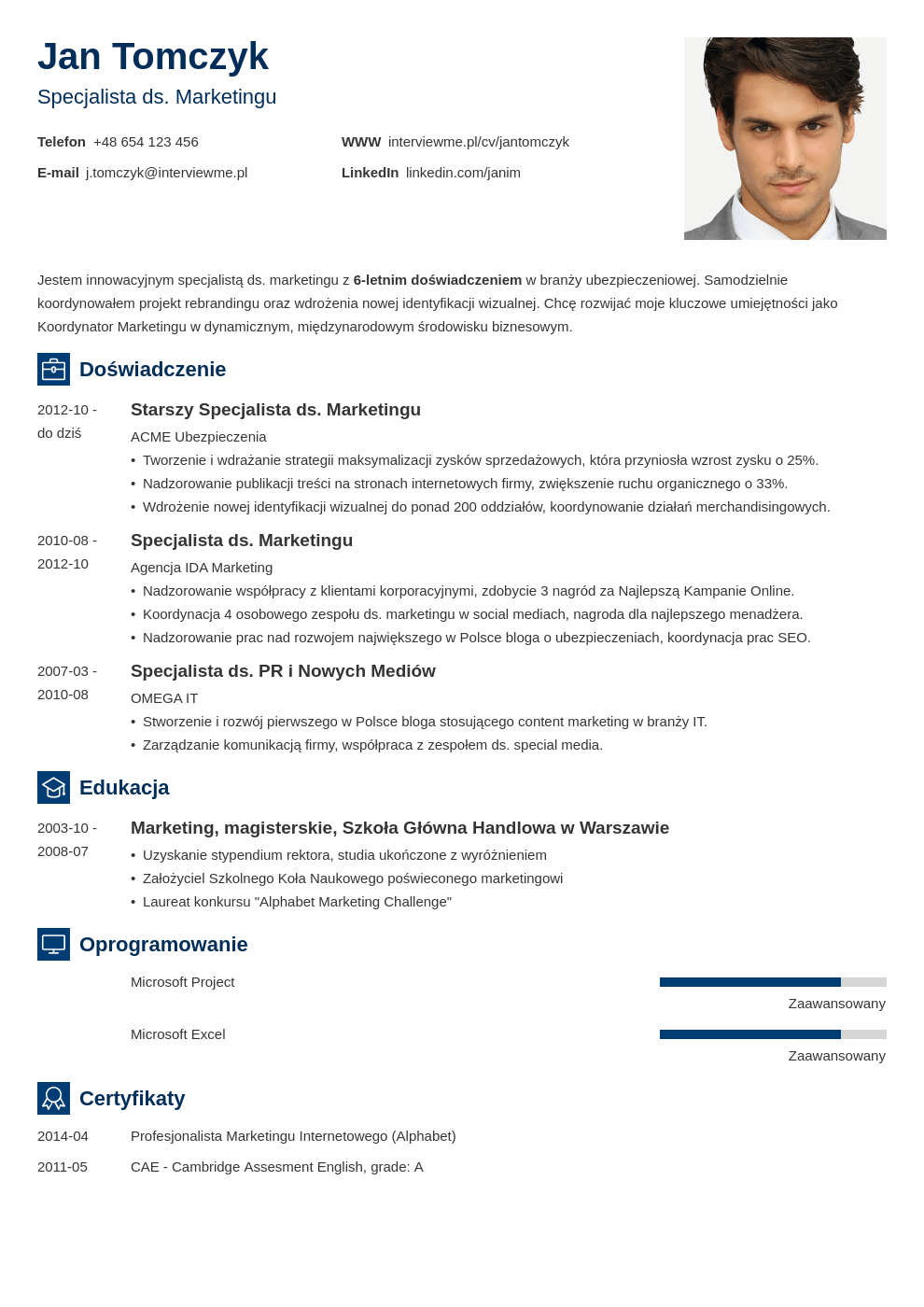 Szablon CV Newcast