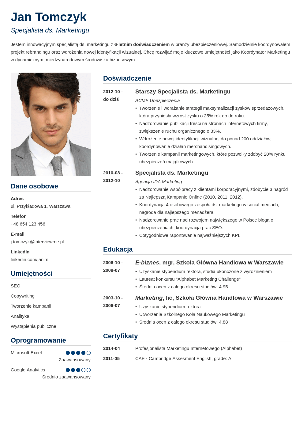 Szablon CV Simple