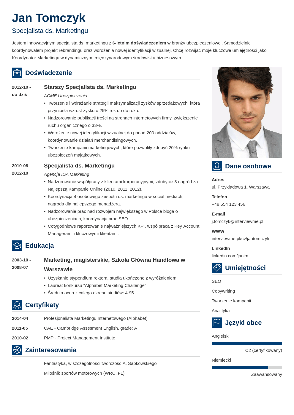 Szablon CV Vibes